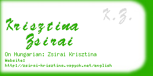 krisztina zsirai business card